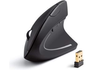 Anker 2.4G Wireless Vertical Ergonomic Optical Mouse 800 / 1200 /1600 DPI 5 Buttons for Laptop Desktop PC Macbook - Black