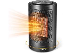Space Heater, Mini Electric Ceramic Heater, Portable Space Heater 1500W / 750W with Overheat Protection & Tip-Over Protection Personal Heater with Adjustable Thermostat Fast Heating for Home & Office
