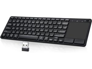 Wireless Keyboard with Multi Gesture TouchPad, Ultra Slim Wireless Touch TV Keyboard and Built-in Trackpad Mouse Combo, 2.4G Silent Keyboard Mouse 2 in 1, for Smart TV/HTPC/PC/Laptop/Windows