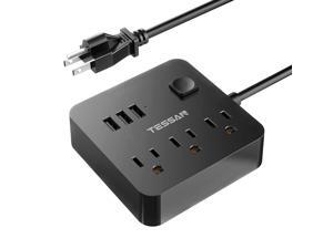 High Performance Power Strip, Power Strip with 3 USB 3 Outlet, Desktop Charging Station 5 ft Extension Cord for Cruise Ship, Dorm Room Multi Plug Extender - Black High Performance Power Strip, Power Strip with 3 USB 3 Outlet, Desktop Charging Station 5 ft Extension Cord for Cruise Ship, Dorm Room Multi Plug Extender - Black