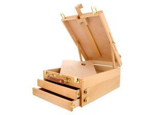 Magace 2 Drawer Adjustable Wood Table Sketchbox Easel, Paint Palette, Premium Beechwood - Portable Wooden Artist Desktop Case - Store Art Paint, Markers, Sketch, Draw