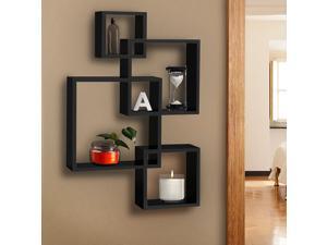 4 Cube Intersecting Wall Mounted Floating Shelves,Home Decor Furniture