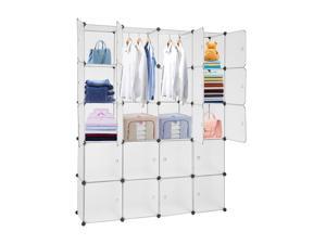 Magace 20-Cube Storage With Door- Bookshelf Organizer-DIY Storage Shelves-Closet Plastic Book Shelf Bookcase Shelving for Bedroom Office Living Room