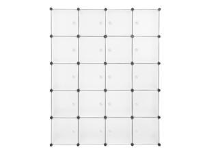 20 Cube Organizer Stackable Plastic Storage Shelves Closet Cabinet w/ Hanger