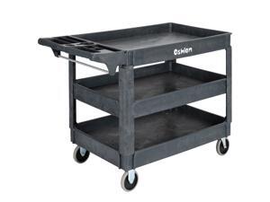Magace Plastic Service Utility Cart, Support up to 500lbs Capacity, Heavy Duty Tub Storage Cart W/Deep Shelves, Multipurpose Rolling 3-Tier Mobile Storage Organizer, for Warehouse Garage Magace Plastic Service Utility Cart, Support up to 500lbs Capacity, Heavy Duty Tub Storage Cart W/Deep Shelves, Multipurpose Rolling 3-Tier Mobile Storage Organizer, for Warehouse Garage