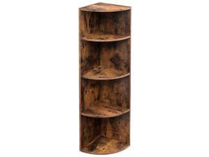 4-Tier Industrial Corner Shelf Unit, Freestanding Display Storage Shelves and Wooden Bookcase, for Kitchen, Living Room, Study Room 4-Tier Industrial Corner Shelf Unit, Freestanding Display Storage Shelves and Wooden Bookcase, for Kitchen, Living Room, Study Room