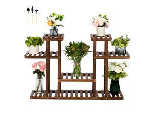 7 Pot Multi Tier Wooden Plant Stand Bonsai Display Flower Shelf Outdoor/Indoor 7 Pot Multi Tier Wooden Plant Stand Bonsai Display Flower Shelf Outdoor/Indoor