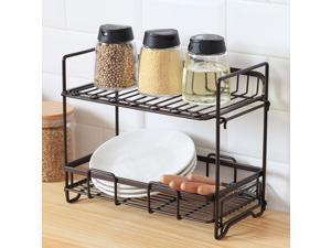 Double Kitchen Rack 2-Tier Kitchen Counter Organizer Spice Rack Storage Rack for Kitchen Seasoning Jars, Tableware and Spice Jars Bathroom Shelf Double Kitchen Rack 2-Tier Kitchen Counter Organizer Spice Rack Storage Rack for Kitchen Seasoning Jars, Tableware and Spice Jars Bathroom Shelf