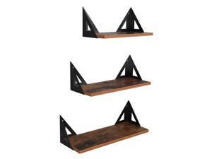 Set of 3 Floating Shelves Wall Mounted, Rustic Wood Wall Shelves  for Bedroom, Bathroom, Living Room, Kitchen,Vintage