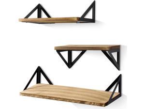Set of 3 Floating Shelves Wall Mounted, Rustic Wood Wall Shelves for Bedroom, Bathroom, Living Room, Kitchen,Vintage Set of 3 Floating Shelves Wall Mounted, Rustic Wood Wall Shelves for Bedroom, Bathroom, Living Room, Kitchen,Vintage