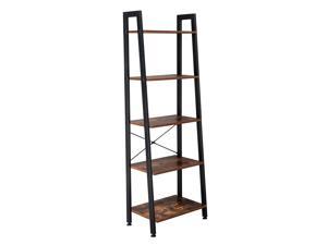 5 Tiers Industrial Ladder Shelf, Vintage Bookshelf, Storage Rack Shelf for Office, Bathroom, Living Room 5 Tiers Industrial Ladder Shelf, Vintage Bookshelf, Storage Rack Shelf for Office, Bathroom, Living Room