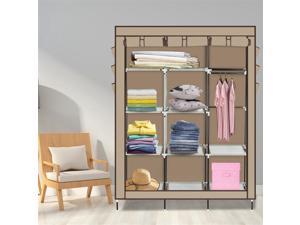 Portable Clothes Closet Wardrobe Storage Organizer with Non-Woven Fabric, Quick and Easy to Assemble, Extra Strong and Durable