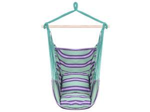 Hanging Rope Hammock Chair Porch Swing Seat, Large Hammock Net Chair Swing, Cotton Rope Porch Chair for Indoor, Outdoor, Garden, Patio, Porch, Yard - 2 Seat Cushions Included Hanging Rope Hammock Chair Porch Swing Seat, Large Hammock Net Chair Swing, Cotton Rope Porch Chair for Indoor, Outdoor, Garden, Patio, Porch, Yard - 2 Seat Cushions Included
