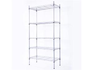 5-Shelf Shelving Storage Unit, Carbon Steel Metal Organizer Wire Rack 5-Shelf Shelving Storage Unit, Carbon Steel Metal Organizer Wire Rack