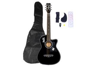 Magace 38in Beginner Acoustic Bass Wood Guitar Starter Kit w/ Bag, Strap, Digital LCD Tuner, Pick, Pickguard, Strings Magace 38in Beginner Acoustic Bass Wood Guitar Starter Kit w/ Bag, Strap, Digital LCD Tuner, Pick, Pickguard, Strings