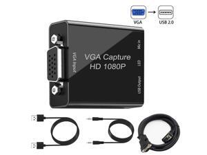 VGA Capture Card, VGA to USB Capture Device with Mic Input Support Full HD 1080P Video for Gaming, Streaming, Teaching VGA Capture Card, VGA to USB Capture Device with Mic Input Support Full HD 1080P Video for Gaming, Streaming, Teaching