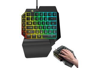 Plug and Play K15 Gaming Keyboard Backlit One Handed USB Wired Keyboard Mechanical Feeling 39 Keys Ergonomic Large Hand Rest Plug and Play K15 Gaming Keyboard Backlit One Handed USB Wired Keyboard Mechanical Feeling 39 Keys Ergonomic Large Hand Rest