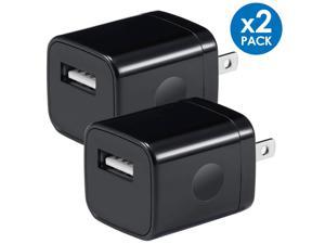 USB Wall Charger 2Pack Wall Plug USB Charging Cube 1A5V OnePort Charging Block Charger Box for iPhone 11 Pro Max SE XRXsX 8766S Plus iPad Samsung Galaxy S20 PlusA20A10e LGPixel Moto