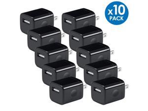 USB Wall Charger, 10-Pack Wall Plug USB Charging Cube 1A/5V One-Port Charging Block Charger Box for iPhone 11 Pro Max,SE, XR/Xs/X, 8/7/6/6S Plus, iPad, Samsung Galaxy S20 Plus,A20,A10e, LG,Pixel, Moto