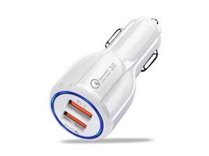 Car Charger FreedomTech Dual Port USB QC30 Adaptive Fast Charging Car Charger Adapter For iPhone 7 6s 6 SE 5s Plus Samsung Galaxy S7 S6 Edge Plus Note 5 4 J5 J3 J1 A9  LG K7 V10 G4 G3 G2 G Stylo ZTE
