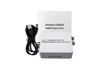 Analog Converter DAC Jack 2*RCA to Optical Digital Stereo Audio SPDIF Toslink Coaxial Signal Amplifier Decoder Adapter