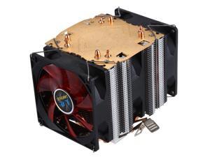LANSHUO Pure copper 4 heat pipe for 1366 1155 775Intel/AMD multi-platform CPU radiator 3 wire with light three fans(Black+Yell