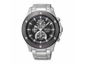 Seiko SPC097 Silver Stainless Steel Black Dial Men's Chronograph Watch Seiko SPC097 Silver Stainless Steel Black Dial Men's Chronograph Watch