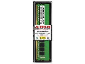 A-Tech 8GB DDR4 3200MHz DIMM PC4-25600 UDIMM Non-ECC Unbuffered CL22 1.2V 288-Pin Desktop Computer RAM Memory Upgrade Module