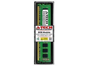 A-Tech 8GB 2Rx8 PC3L-12800E DDR3 / DDR3L 1600 MHz ECC UDIMM 1.35V ECC Unbuffered DIMM 240-Pin Dual Rank x8 Low Voltage Server & Workstation RAM Memory Upgrade Module