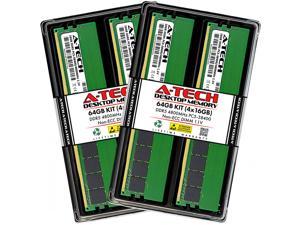 A-Tech 64GB (4x16GB) DDR5 4800MHz DIMM PC5-38400 Non-ECC Unbuffered CL40 UDIMM 288-Pin 1.1V Desktop RAM Kit Memory Modules