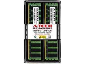 A-Tech 128GB (2x64GB) 4Rx4 PC4-19200L DDR4 2400 MHz ECC LRDIMM Load Reduced DIMM 288-Pin 4DRx4 Quad Rank x4 Server RAM Memory Upgrade Kit