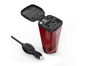 BESTEK 200W Car Power Inverter with 2 AC Outlets and 4.5A Dual USB Charging Ports Car Adapter with Car Cigarette Lighter Socket(Cola Red) BESTEK 200W Car Power Inverter with 2 AC Outlets and 4.5A Dual USB Charging Ports Car Adapter with Car Cigarette Lighter Socket(Cola Red)