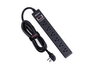 BESTEK 6-Outlet Surge Protector Commercial Power Strip with 6-Foot Long Power Cord and Right-Angled Power Plug, 200 Joule