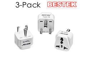 BESTEK India, South Africa Travel Plug Adapter, Grounded Universal Type D Plug Adapter India to US Adapter - Ultra Compact for India, Sudan, Pakistan and More, 3 Pack BESTEK India, South Africa Travel Plug Adapter, Grounded Universal Type D Plug Adapter India to US Adapter - Ultra Compact for India, Sudan, Pakistan and More, 3 Pack