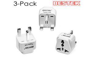 BESTEK UK Travel Plug Adapter Set, Grounded Universal Power Plug Adapter for USA to Type G Countries, UK, Ireland, Hong Kong and More-3 Packs BESTEK UK Travel Plug Adapter Set, Grounded Universal Power Plug Adapter for USA to Type G Countries, UK, Ireland, Hong Kong and More-3 Packs