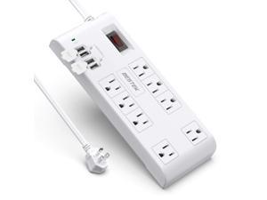 BESTEK 8-Outlet Surge Protector Power Strip with 4 USB Charging Ports and 6-Foot Heavy Duty Extension Cord, 600 Joules, FCC ETL Listed
