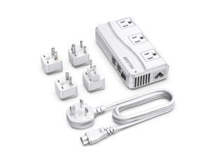 BESTEK Travel Adapter with UK Plug Universal 100-220V to 110V Voltage Converter 250W with 6A 4-Port USB Charging 3 AC Sockets and EU/US/India/AU Adapter for Worldwide use BESTEK Travel Adapter with UK Plug Universal 100-220V to 110V Voltage Converter 250W with 6A 4-Port USB Charging 3 AC Sockets and EU/US/India/AU Adapter for Worldwide use