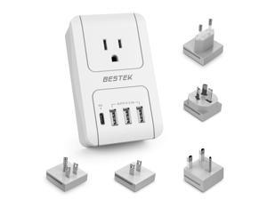BESTEK International Travel Adapter, 3000W Universal Travel Adapter for Hair Dryer, Curling Iron Travel Charger Adapter with Worldwide Wall Plugs for US, UK, AU, EU and Asia, PD 3.0 BESTEK International Travel Adapter, 3000W Universal Travel Adapter for Hair Dryer, Curling Iron Travel Charger Adapter with Worldwide Wall Plugs for US, UK, AU, EU and Asia, PD 3.0