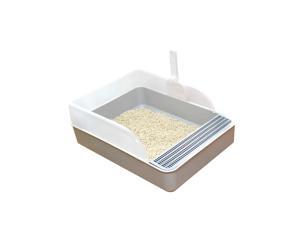 Oversized Pet Dog Toilet Cat Litter Box Cat Dog Tray Teddy Anti-Splash Toilet with Cat Litter Shovel Puppy Cat Indoor Home Sandbox(Brown+white) Oversized Pet Dog Toilet Cat Litter Box Cat Dog Tray Teddy Anti-Splash Toilet with Cat Litter Shovel Puppy Cat Indoor Home Sandbox(Brown+white)