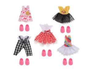 5 Sets 16cm/6inch Mini Girl Doll Clothes Suit DIY Dress up Accessory Style 3 5 Sets 16cm/6inch Mini Girl Doll Clothes Suit DIY Dress up Accessory Style 3