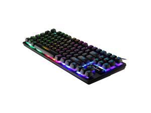 USB 87 Keys Mechanical Gaming Keyboard RGB LED Backlit for Windows PC Gamers USB 87 Keys Mechanical Gaming Keyboard RGB LED Backlit for Windows PC Gamers
