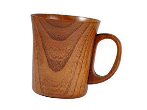 Simple Natural Wooden Cup with Handle Teacup Water Coffee Milk Beer Wine Mug