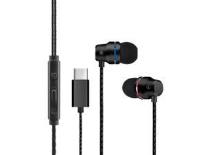 Universal Durable USB Type C Headphones Wired In-ear Earbuds Black Universal Durable USB Type C Headphones Wired In-ear Earbuds Black
