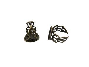 10 Piece Adjustable Brass Blank Bezel Filigree Flower Ring DIY Making Bronze 10 Piece Adjustable Brass Blank Bezel Filigree Flower Ring DIY Making Bronze