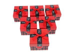 6pcs Paper Cardboard Jewelry Gift Box Watch Ring Earring Storage Case Red 6pcs Paper Cardboard Jewelry Gift Box Watch Ring Earring Storage Case Red
