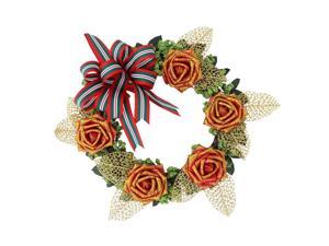 Artificial Rustic Flower Wreath Ring Home Door Wall Christmas Decor Red