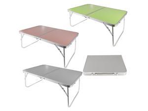 Aluminum Alloy Folding Table Outdoor Camping BBQ Bed Desk Laptop Support Silver