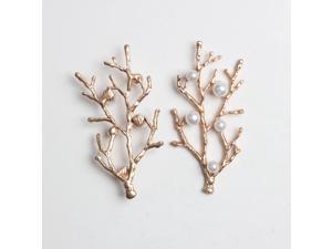 10 Pieces Pearl Leaf Branch Flatback Embellishment DIY Hair Accessorie 10 Pieces Pearl Leaf Branch Flatback Embellishment DIY Hair Accessorie