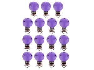 15pcs Round Holes Wooden Dummy Pacifier Clip for Infant Baby Purple 15pcs Round Holes Wooden Dummy Pacifier Clip for Infant Baby Purple