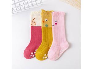 3 Pairs Baby Unisex Anti Slip Non Skid Newborn Knee High Long Stockings Socks(Owl)